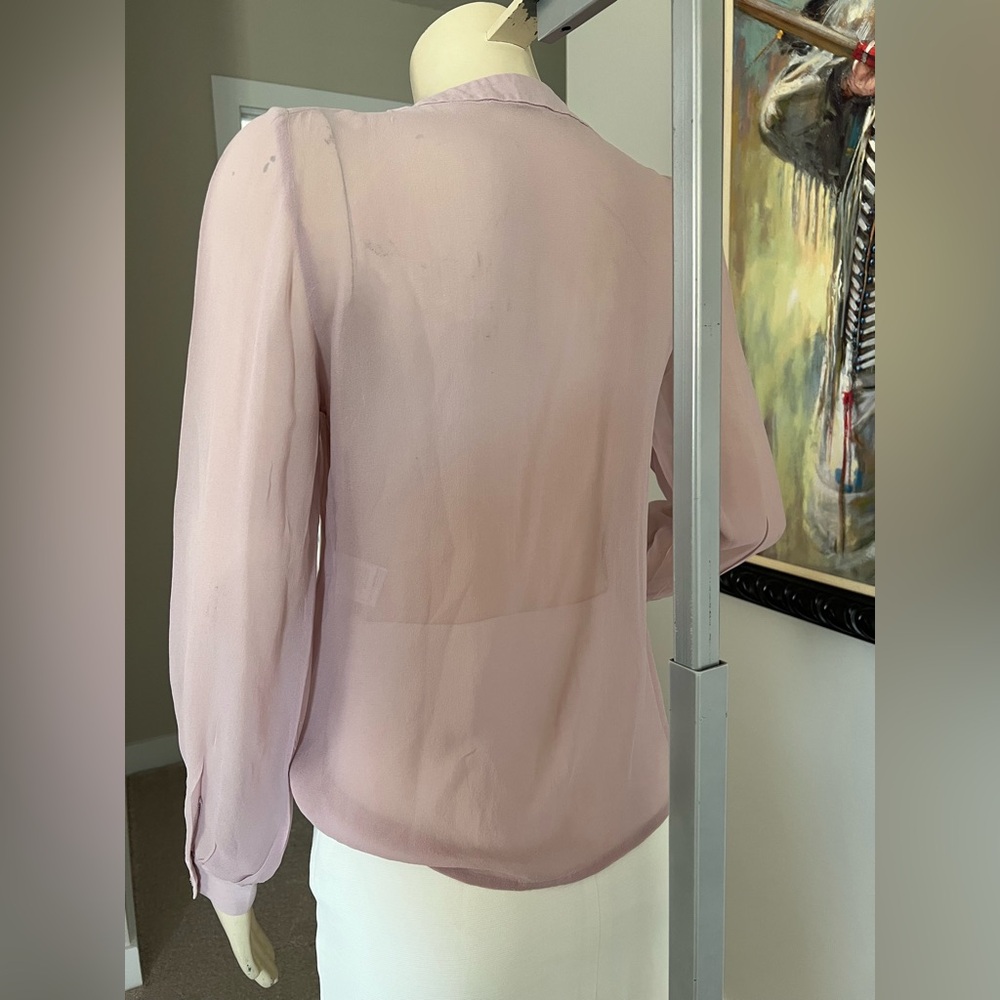 Luisa Spagnoli Pink Ruffled Long Sleeve Blouse – Size Small - Picture 5 of 10